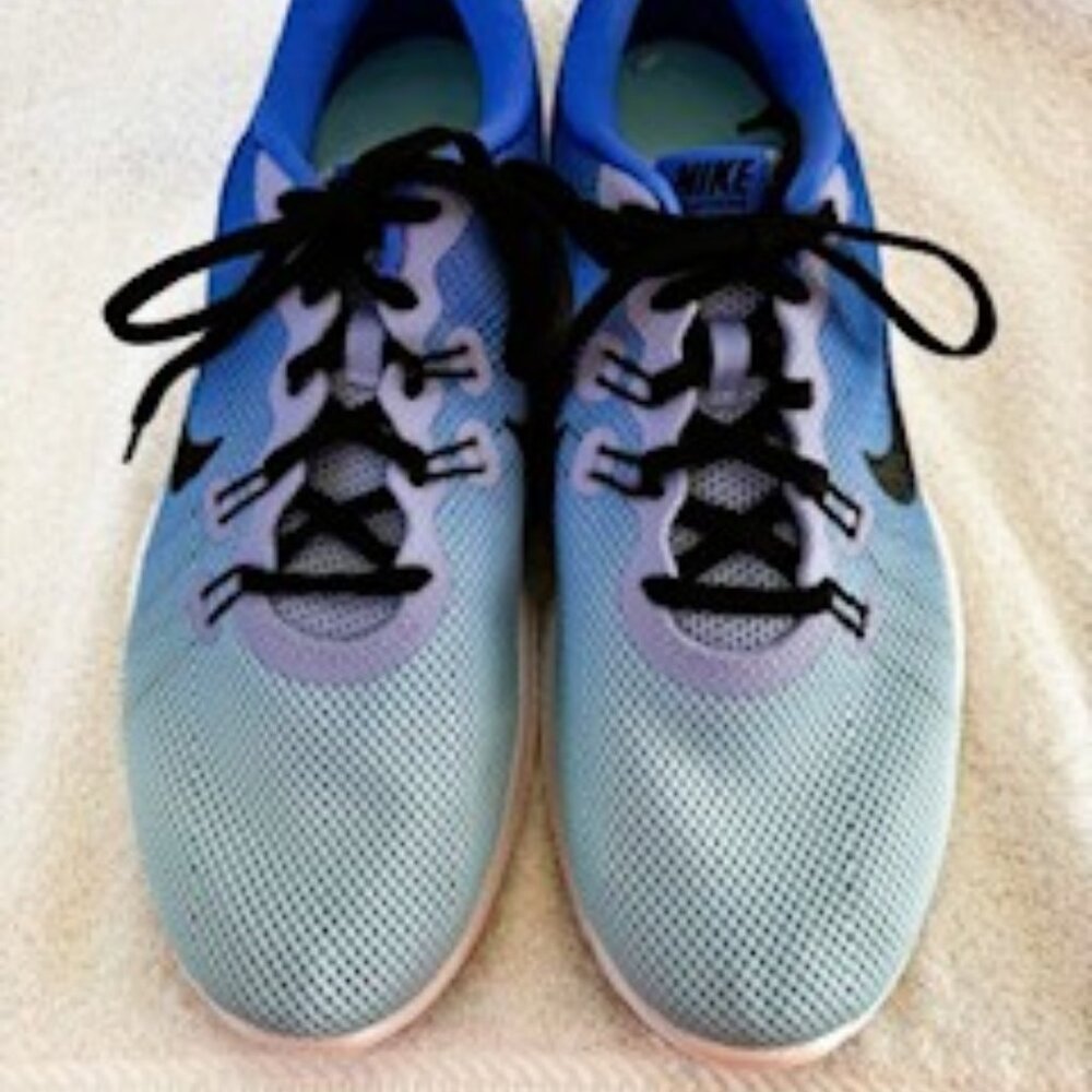 Nike Flex Trainer in ombre aqua to periwinkle mesh NWOT Size 8-1/2